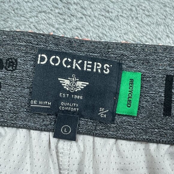 Dockers Mens Recycled Coral Palm Print 8 Inch Swim Shorts L a0474 - Picture 3 of 7